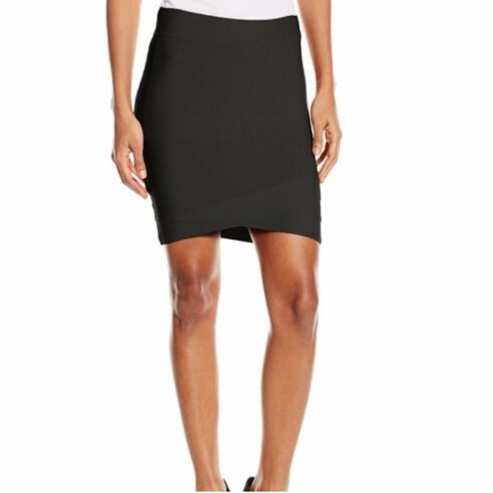 BCBG  MaxAzria Silvie Black Wrap Bandage Mini Skirt
